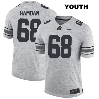 Youth NCAA Ohio State Buckeyes Zaid Hamdan #68 College Stitched Authentic Nike Gray Football Jersey VK20D38LL